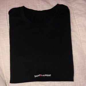 Saint Laurent Black Logo Print T-Shirt
